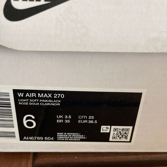 Nike Air Max 270 Light Soft Pink Women Size 6(AH6789-604) - Picture 13 of 13